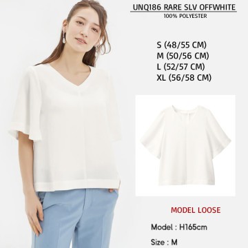 Blouse Wanita Casual Japan Chiffon Polos (UNQ186 RARE SLV)-6