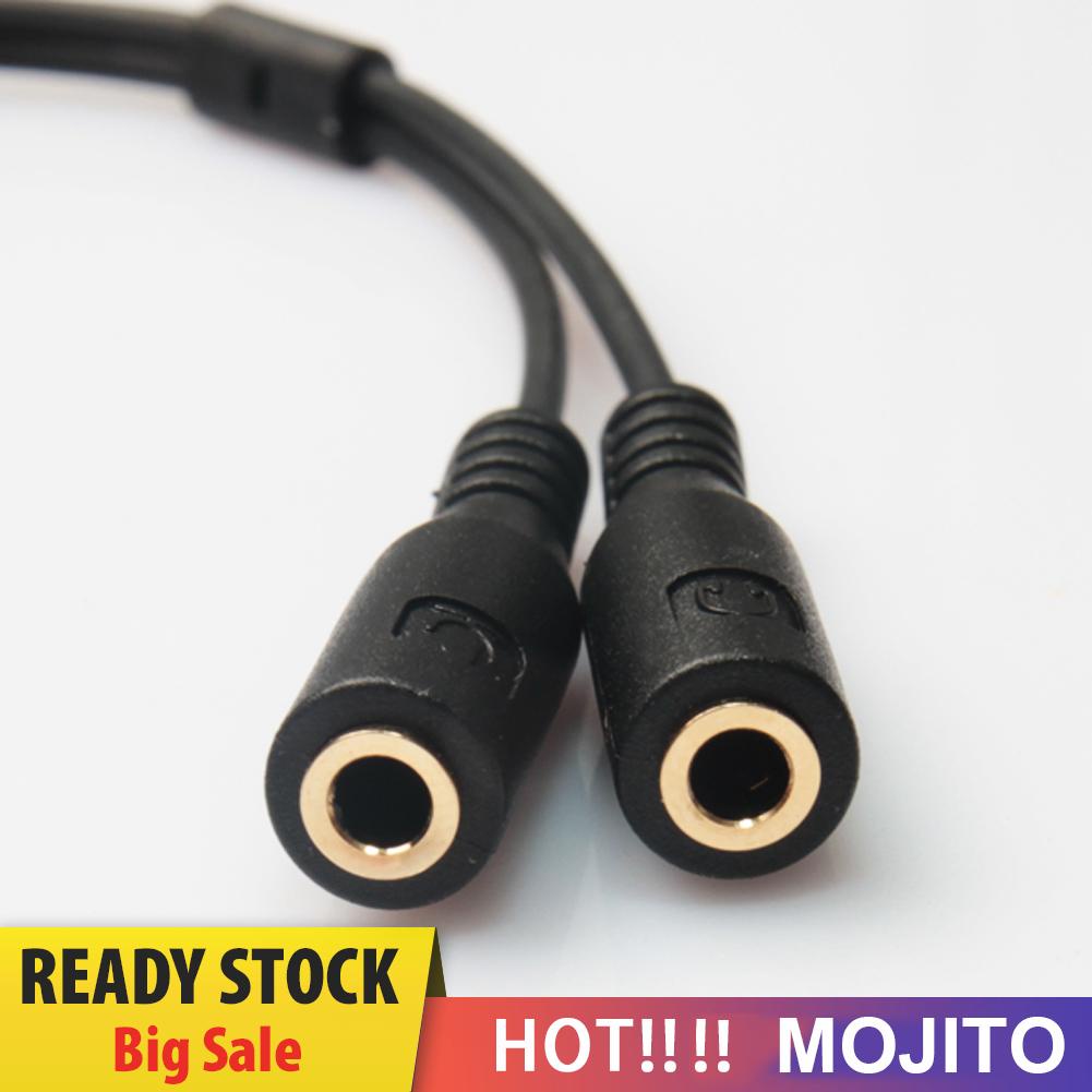 MOJITO 3.5mm Stereo Audio Male to 2 Female Headphone Mic Y Splitter Cable Adapter