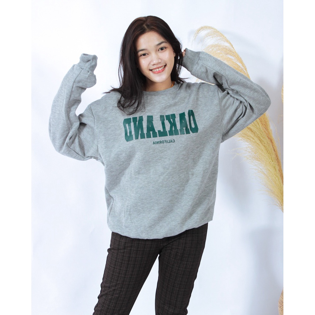 TokoMilkan - Sweater Crewneck Wanita &amp; pria OAKLAND | Sweater CN Sweatshirt Fleece