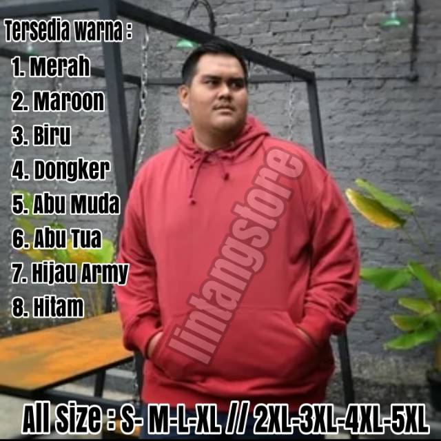 Jaket Hoodie Polos Big Size Jumbo 3xl-5xl / Jaket Bomber Pria Jumbo