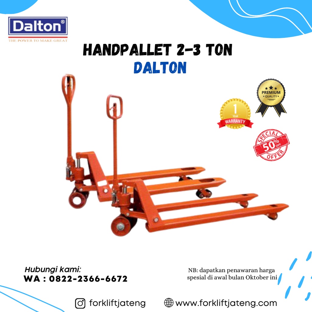 Hand Pallet 3 Ton Semarang / Hand Pallet Murah 2-5 Ton Orange Dalton / Hand Pallet Murah bergaransi 