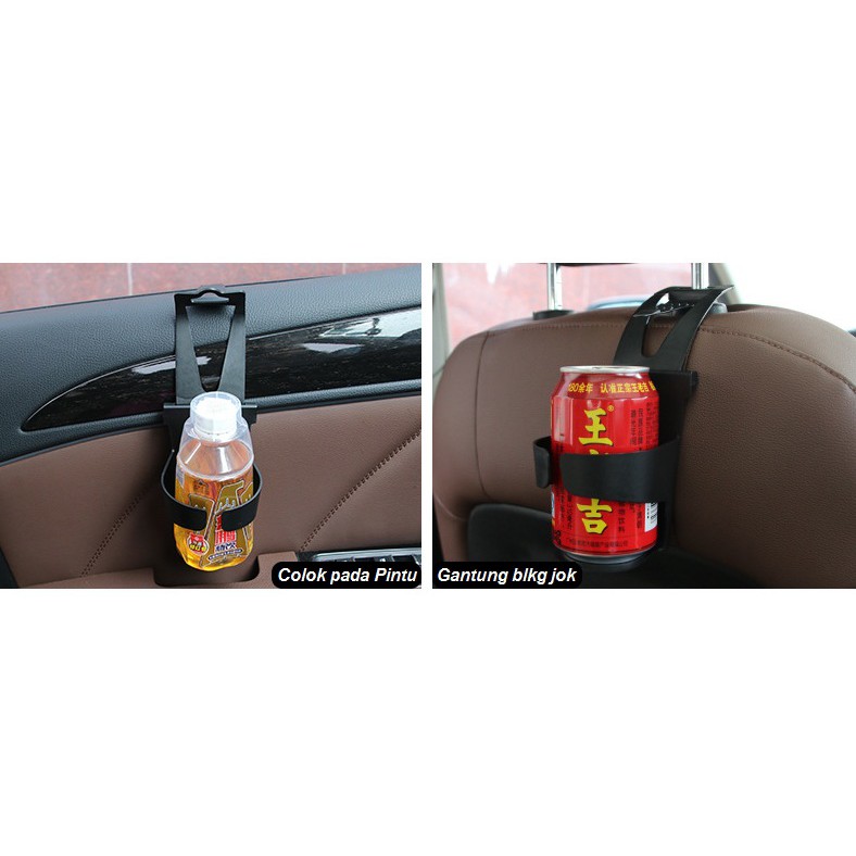 Tempat Holder Minum Minuman Botol HP Jepit Pintu Mobil Gantung Belakang Jok Mobil Slim