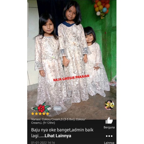 Baju Gamis Anak Rara Full Brukat Premium Usia 2-12 Thn/Baju Pesta Anak