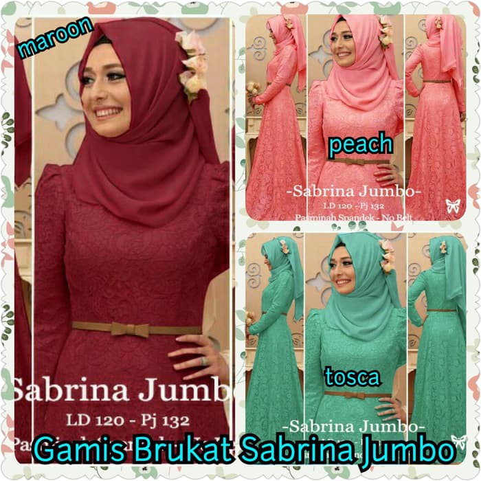 Gamis Brukat Sabrina Jumbo 2in1