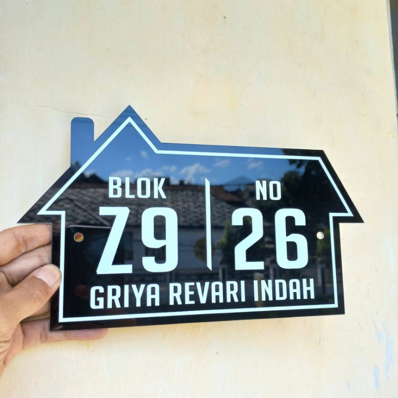 MURAH MERIAH !! PAPAN NOMOR RUMAH 25 x 15 cm / BAHAN ACRYLIC / LASER CUTTING