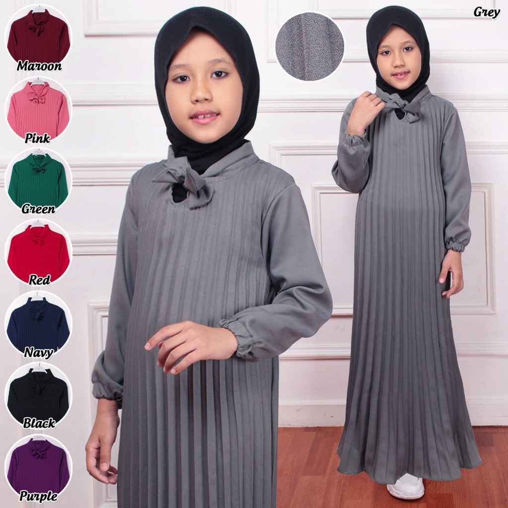 (100% RealPict) GAMIS PLISKET ANAK MAXY DRESS PLISKET PRISKET PLEATED LONGDRESS MAXI LEBARAN MAYUNG