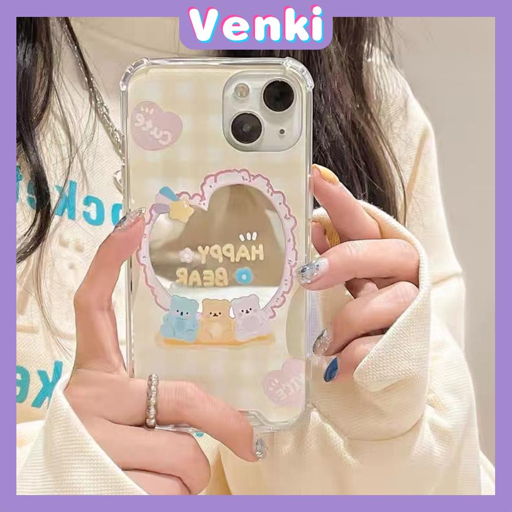 iPhone Case Luxury Acrylic Reflective Mirror Airbag Shockproof Protection Camera Cartoon Cute Compatible For iPhone 11 iPhone 13 Pro Max iPhone 12 Pro Max iPhone 7Plus iPhone xr