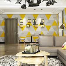 Wallpaper Dinding Motif Segitiga kuning Lemon Ukuran 10 Meter x 45 CM