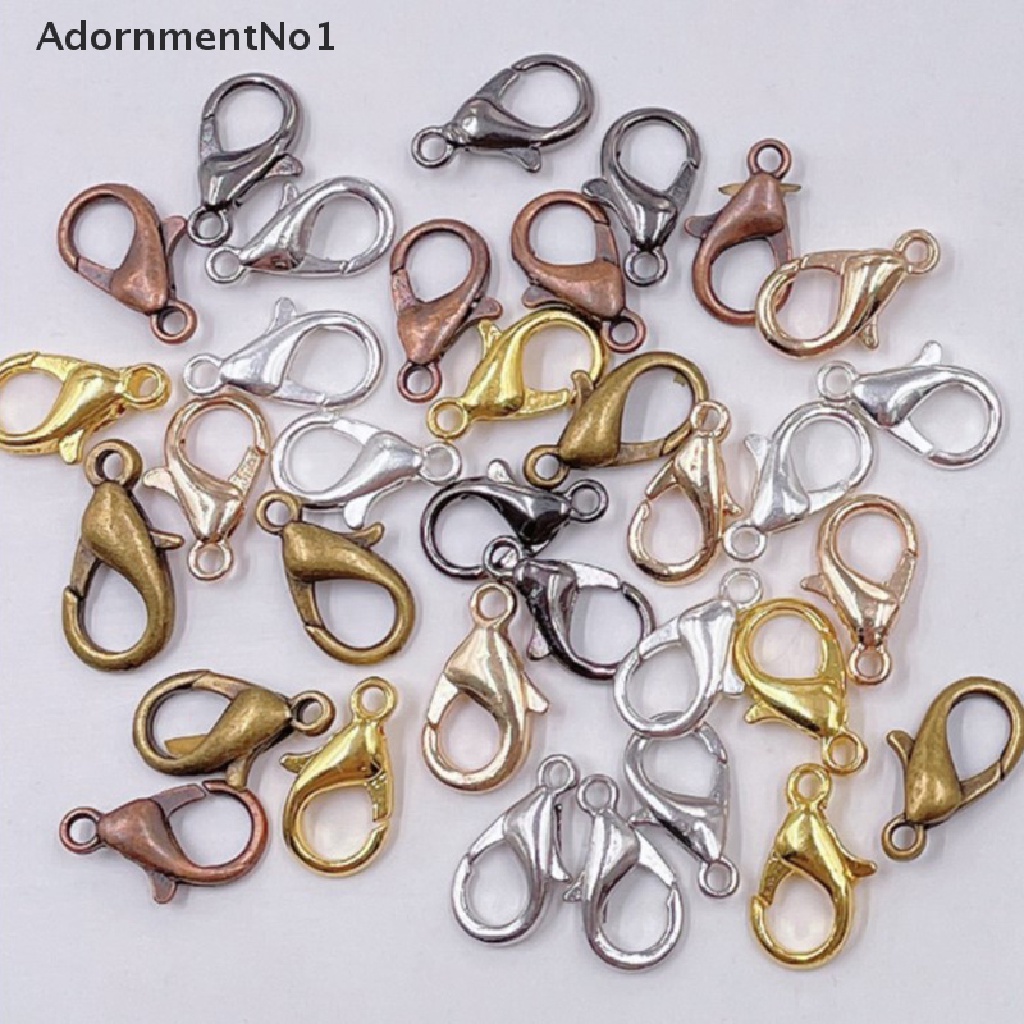 (AdornmentNo1) 50pcs Kait Lobster Bahan Alloy Untuk Kalung / Gelang Rantai