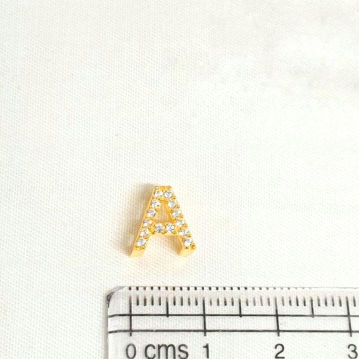 Terbaru.. KALUNG PERAK ASLI SILVER WANITA 925 LAPIS EMAS MODEL LIONTIN HURUF INISIAL ALFABET LIONTIN