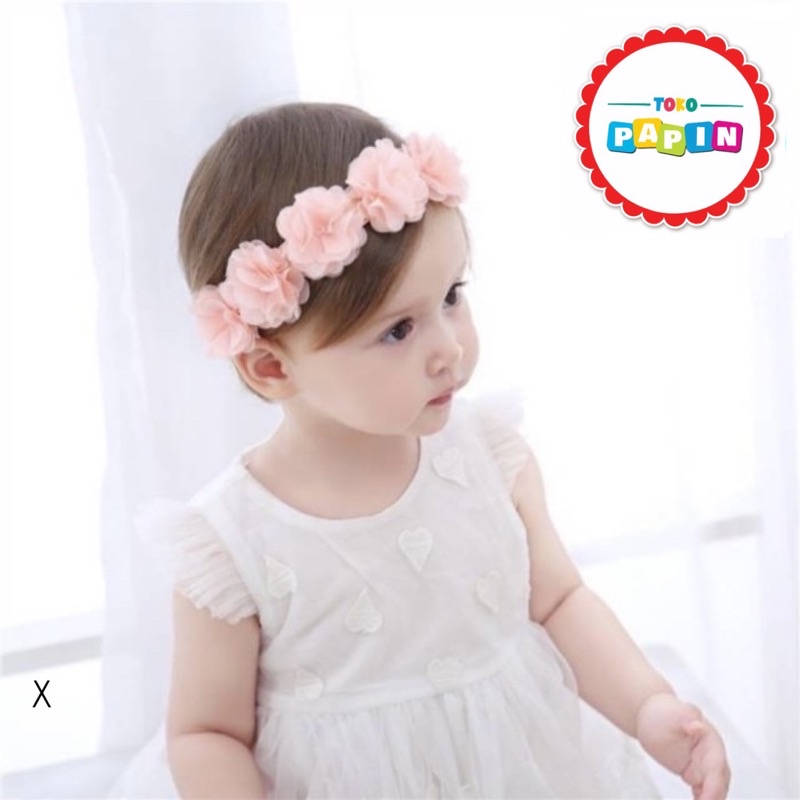 Bandana anak bayi newborn Headband baby flower Bando bayi Pita bayi balita melar import