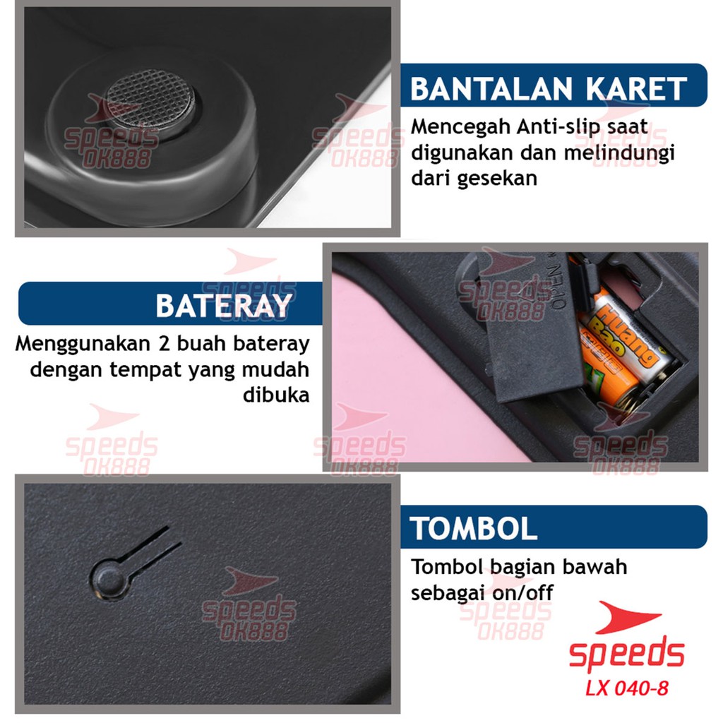 speeds timbangan badan digital 180kg scale kaca berat original 040 8