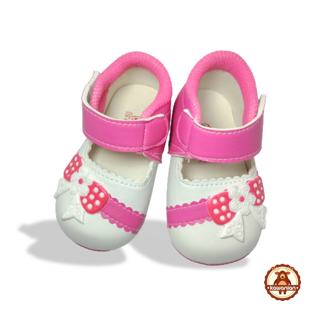 Sepatu Bayi Pita Perempuan Fanta &amp; Ungu Bayi Cewe Lucu