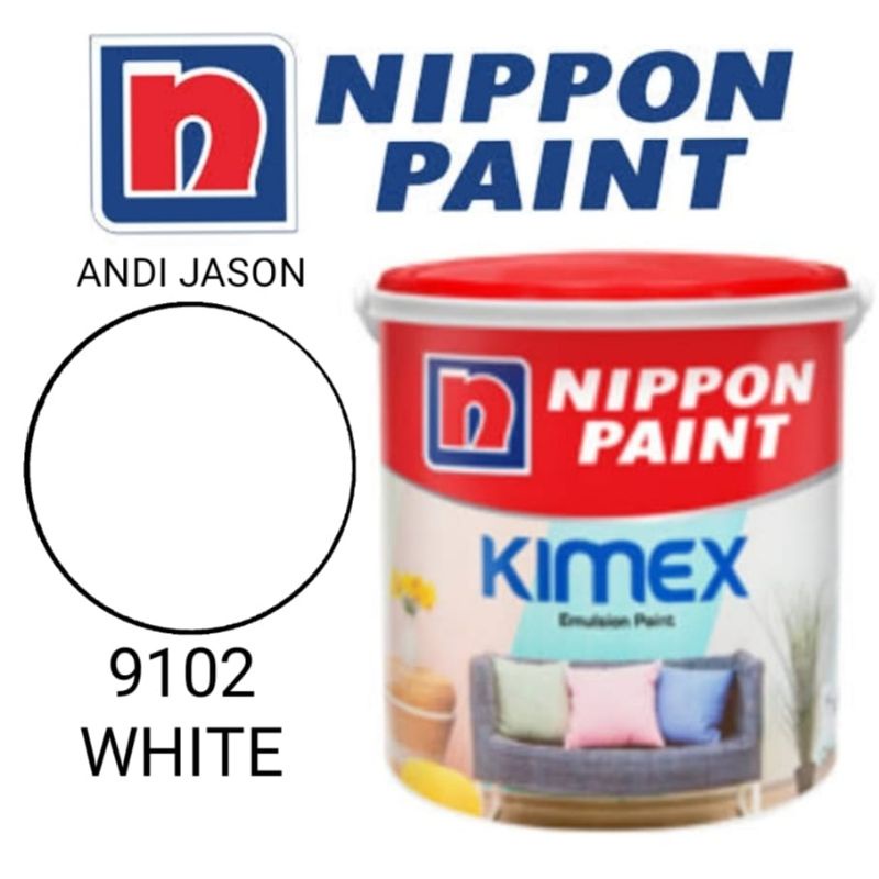 CAT TEMBOK KIMEX NIPPON PAINT 4.5KG / GALON / CAT DINDING / CAT AIR NO 9102 WHITE