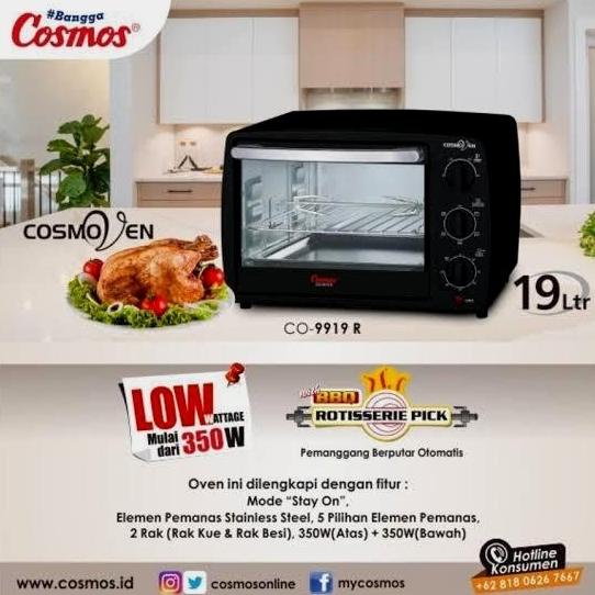 Cosmos CO 9919 R Oven Listrik Kapasitas 19 Liter Low Watt