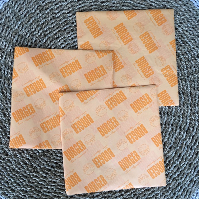 

Kertas burger logo 30x30 KFC grosir paper wrap oren 1 rim / 500 lbr