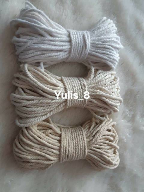 Benag katun macrame  putih.natural.beige 25meter