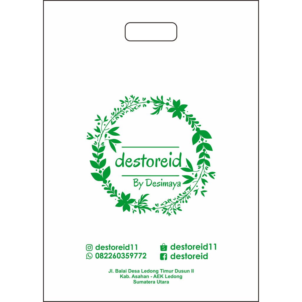 Sablon Plastik Packing Olshop Murah Plong Hd 20 x 30 Free Design isi 50 pcs