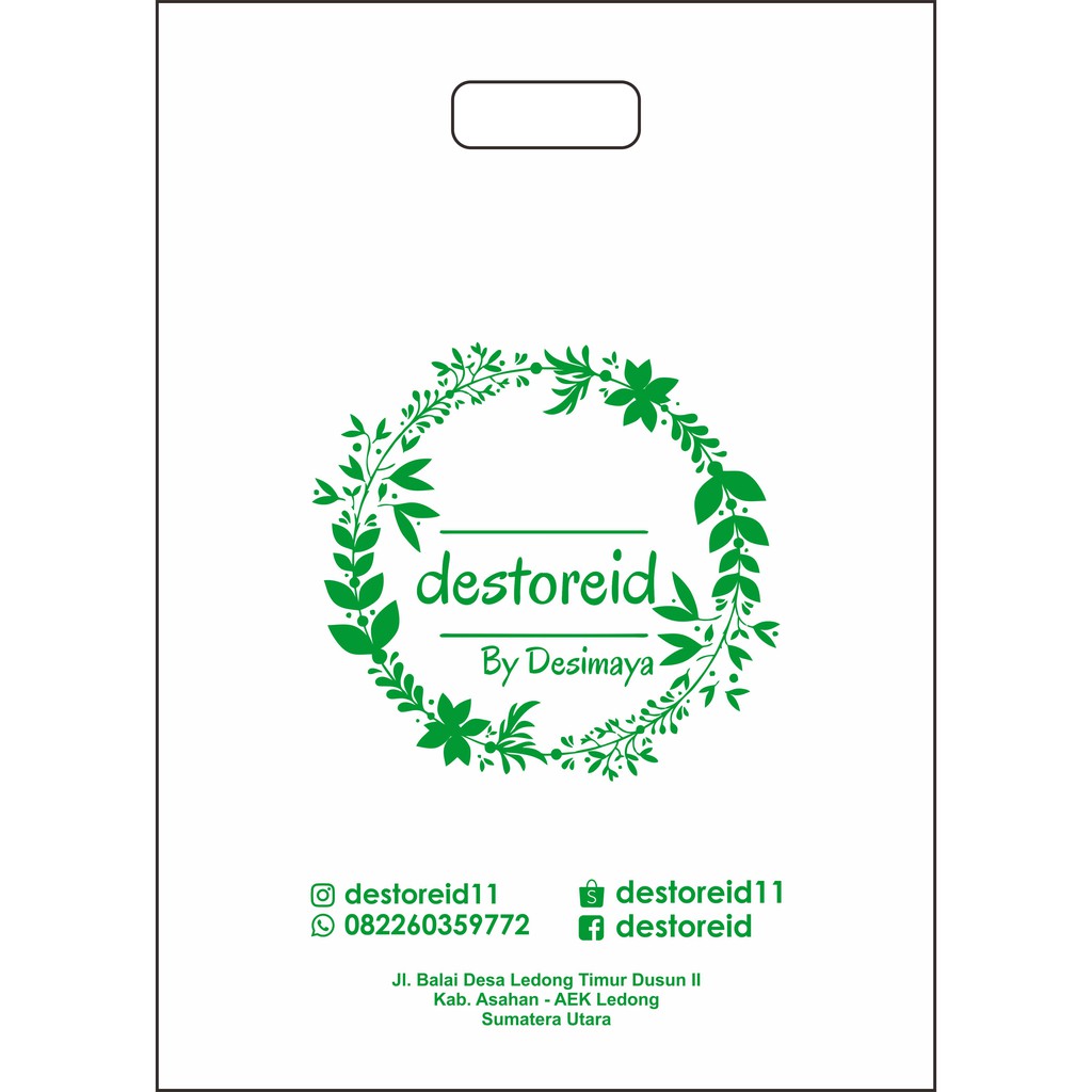 Sablon Plastik Packing Olshop Murah Plong Hd 20 x 30 Free Design isi 50 pcs