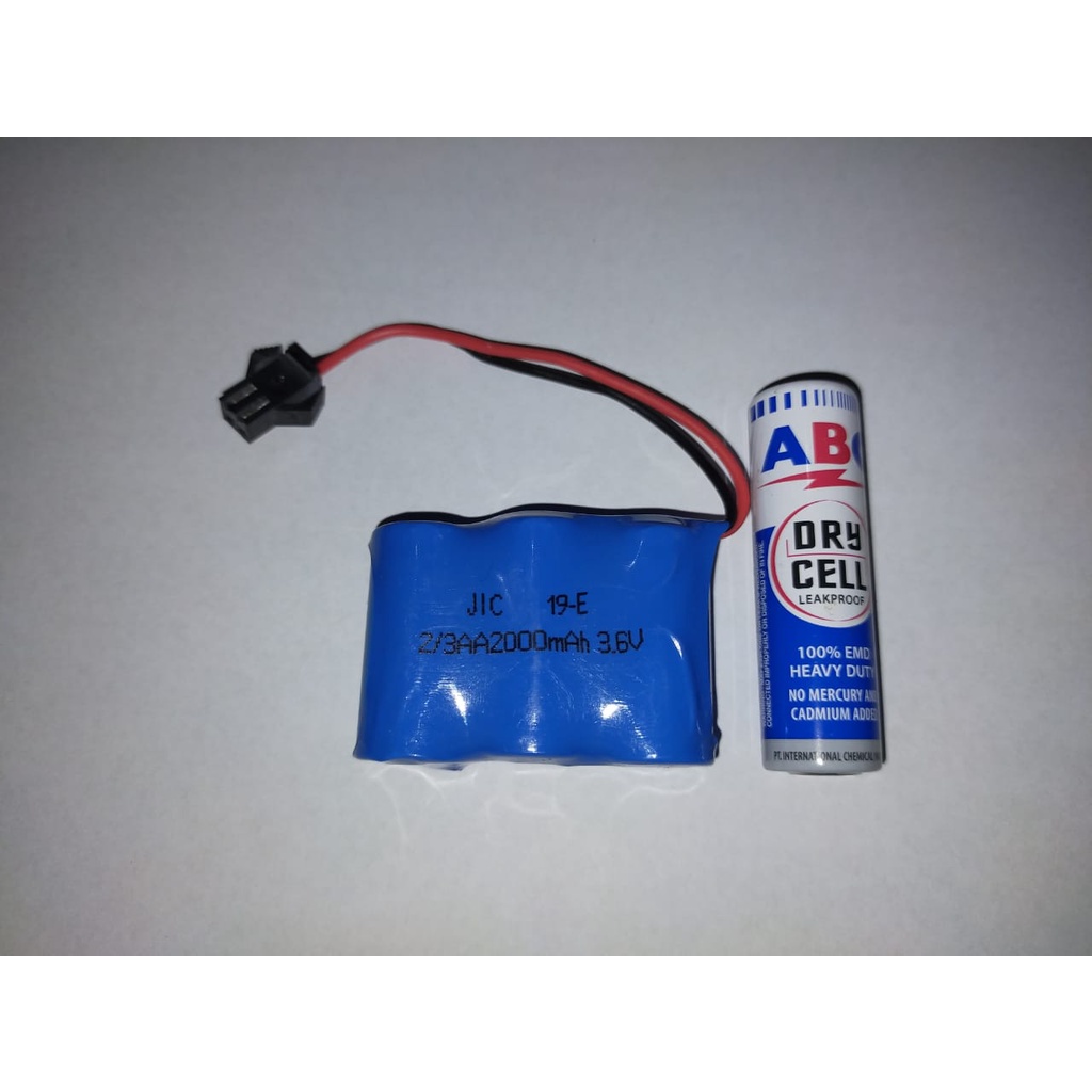 Baterai RC Mobil Remot 3.6V 3,6V 2000mAh Socket Hitam ukuran kecil tinggi 3cm