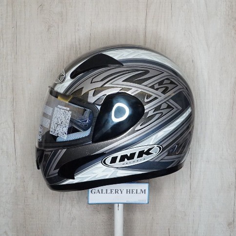 INK GP 2 Racer #4 All Grey Gunmetal Gold / helm full face / helm original / helm murah / helm ink or