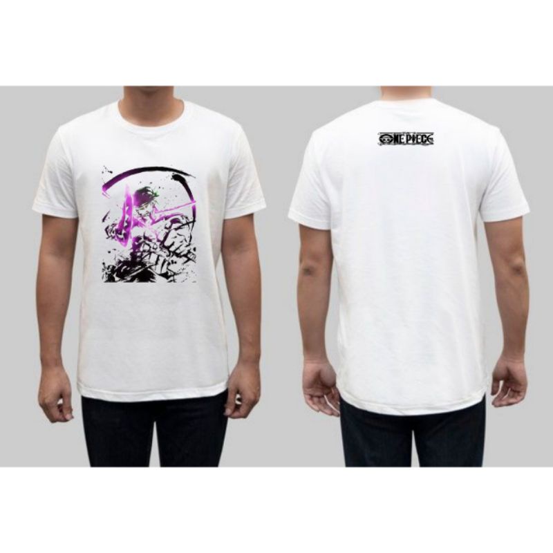 kaos roronoa Zoro one piece*putih