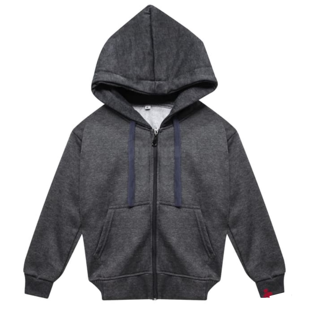 Satria27 Jaket Polos Hoodie Zipper Anak Laki Perempuan Unisex