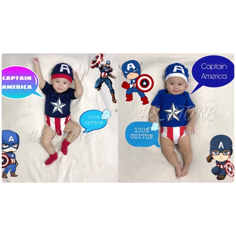 HARGA GROSIR ! JUMPER CAPTAIN AMERICA BABY / BAJU BAYI / BABY / JUMPER BAYI / KOSTUM BAYI TERMURAH !