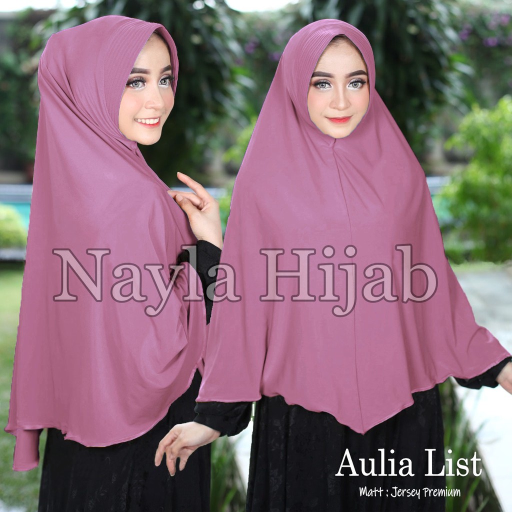 Kerudung Instan Jersey Jumbo Aulia List XL Jilbab Instan Jersey Premium Hijab Bergo Nayla Hija'b