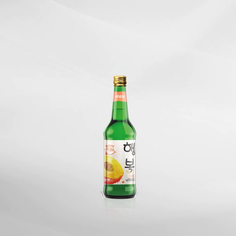 Happy Soju Peach 360ml (Original &amp; Resmi by Vinyard)