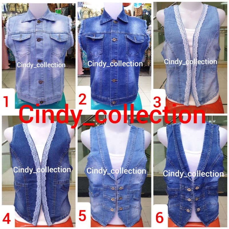 ROMPI JEANS WANITA TEBAL L XL ROMPI CEWEK ROMPI WANITA VEST DENIM OUTER Trendy Terbaru Kekinian