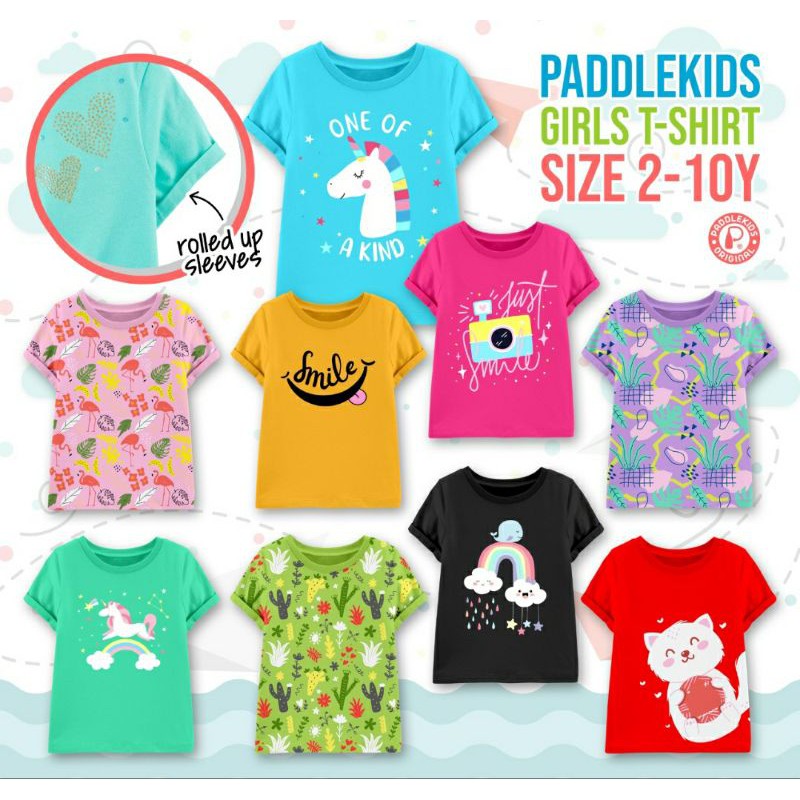 Kaos Anak Perempuan ROLLED UP SLEEVES Lengan Pendek Kaos Anak Perempuan ROLLED UP SLEEVES Lengan Pendek