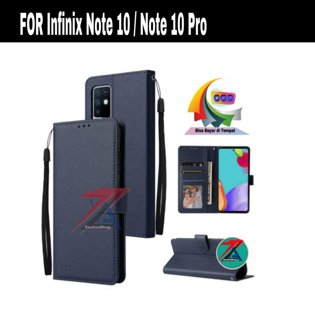 CASE FLIP CASE DOMPET KULIT FOR INFINIX NOTE 10/NOTE 10 PRO CASING DOMPET-FLIP COVER LEATHER-SARUNG HP