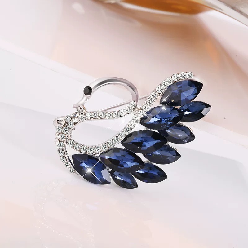 High-end Retro Mutiara Zirkon Bros Opal Swan Kupu-kupu Merak Bunga Berlian Imitasi Bros Aksesoris indah-34#