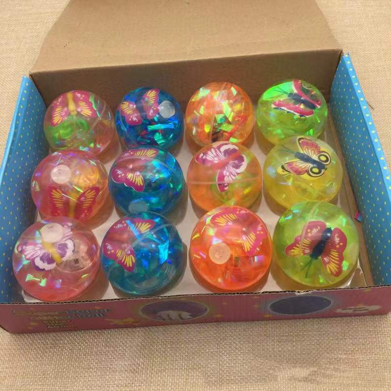 Mainan Anak Bola Bekel LED Bola Karet Air / Super Glitter Ball Water Ball