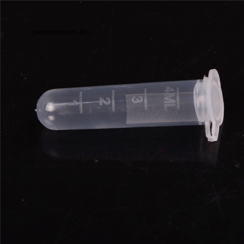 【seasonoun】 30Pcs 5ml Plastic Centrifuge Lab Test Tube Vial Sample Container Bottle with Cap .