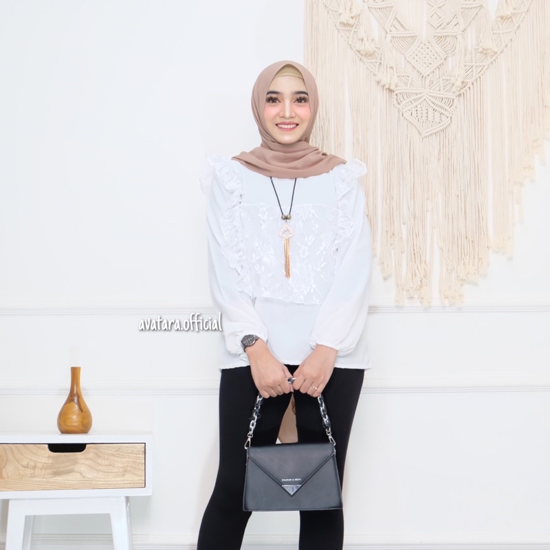 LESYA BLOUSE/BLOUSE BRUKAT FREE OUTER/ATASAN BRUKAT/ATASAN PESTA