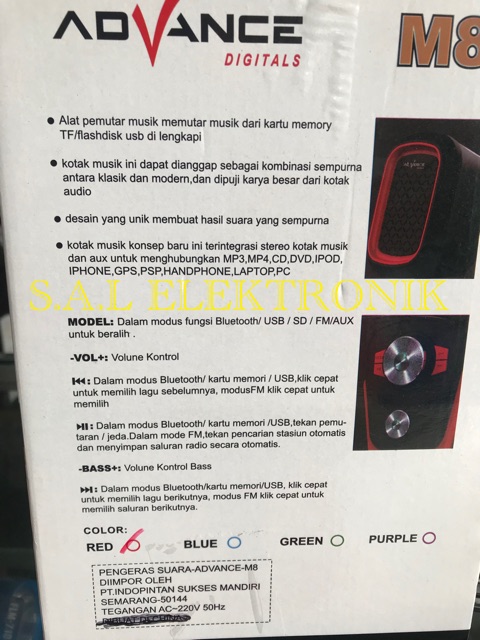 Speaker Aktif Advance M8 Bluetooth