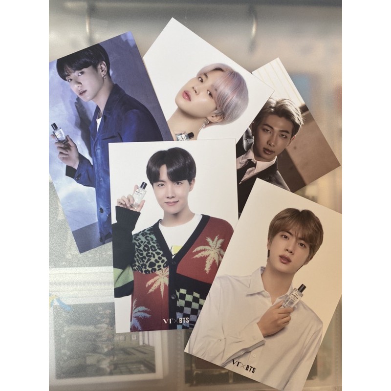postcard vt x bts (jimin,jungkook,rm,jhope,jin)