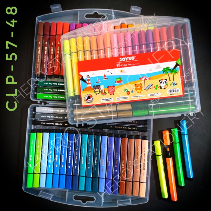 

Hemat Joyko Jumbo Color Pen Pena Triangular Grip Washable 48 Warna Clp-57-48 Sale!!!