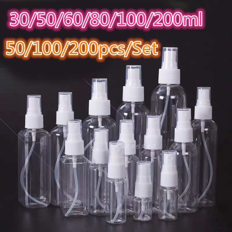 100pcs Botol Spray Kosong  10ml 30ml 50ml 60ml 100ml 200ml 