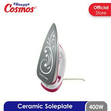 COSMOS CI 3110 C SETRIKA LISTRIK IRON SOLE PLATE  Setrika dengan tapak lebih luas berbahan keramik