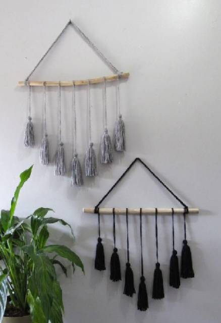 READY STOK) macrame hiasan dinding tassel / macrame wall hanging/ DEKORASI RUMAH