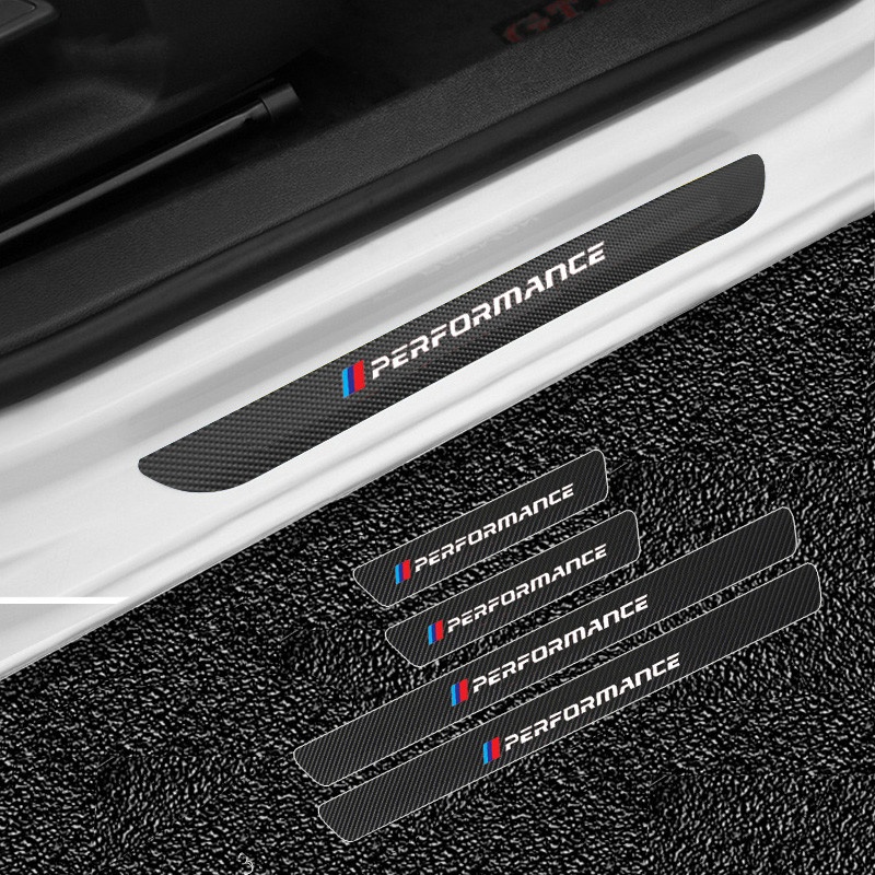 4pcs Stiker Sill Pintu Mobil Bahan Carbon Fiber Untuk Bmw E36 E46 E90 E60 E84 F30 F10 F48 F25 G20 G01 G05