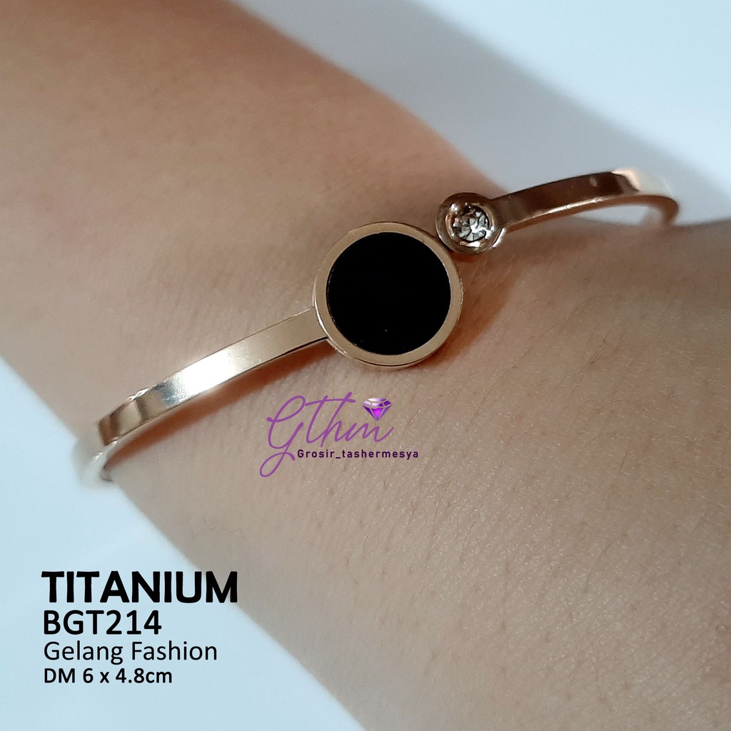 Gelang Titanium Wanita Model Jam Stainless Steel Simple Stylish Perhiasan Fashion Import Premium BGT214 gthm