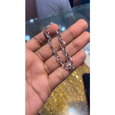 Gelang rantai kolong emas putih kadar 375%/8k