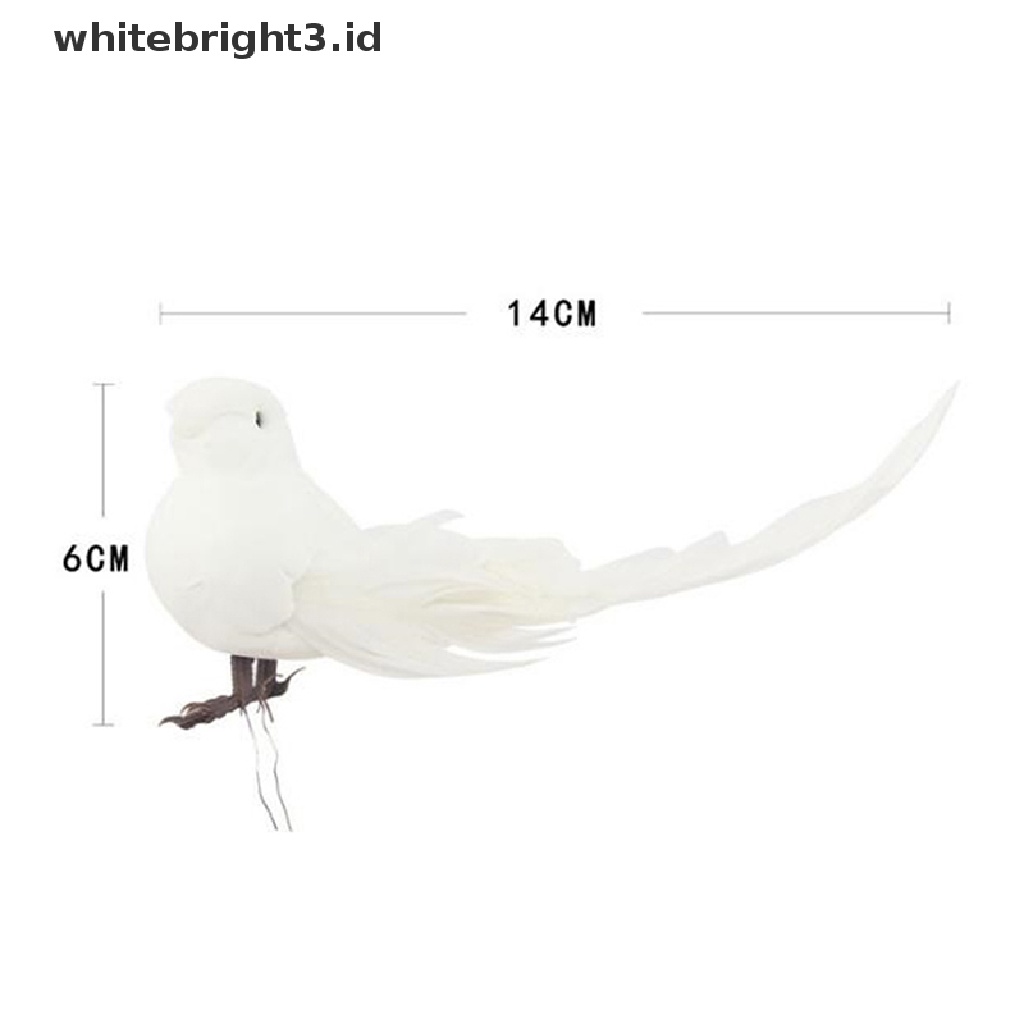 (whitebright3.id) 1pc Mainan Burung mini Imitasi Bahan Busa + Bulu Untuk Dekorasi