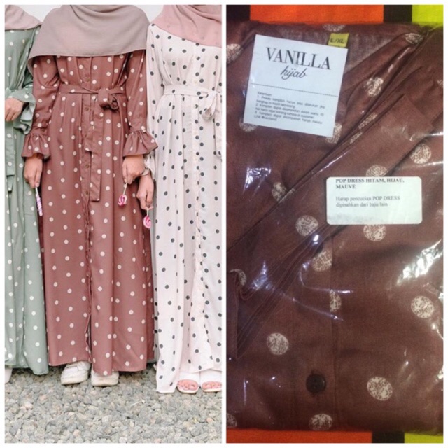 POP DRESS MAUVE by VANILLA HIJAB / dress muslim / baju muslim