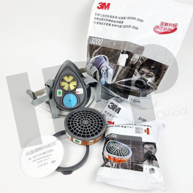 Masker 3M 3200 Respirator + Cartridge 3301CN + Filter 3N11CN