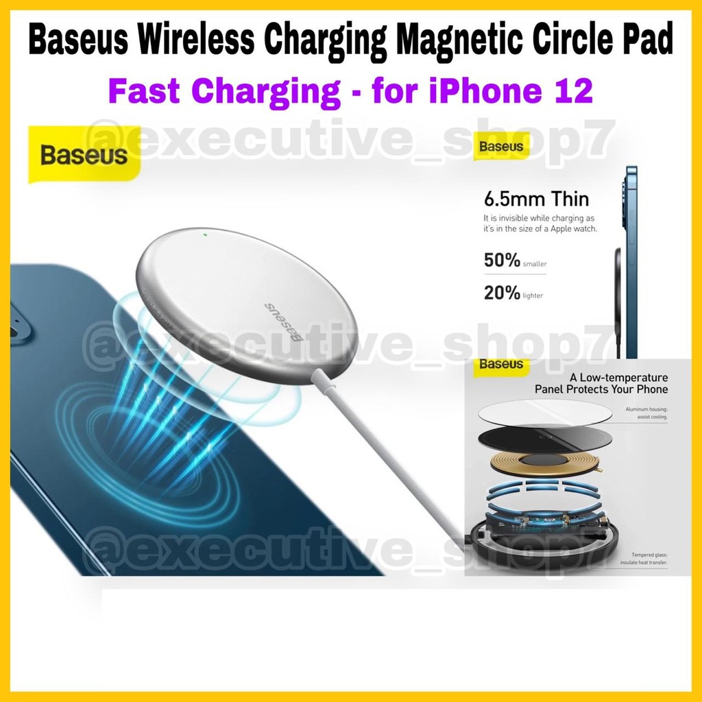 Baseus Wireless Charging Magnetic Circle Pad - Fast Charging - for iPhone 12